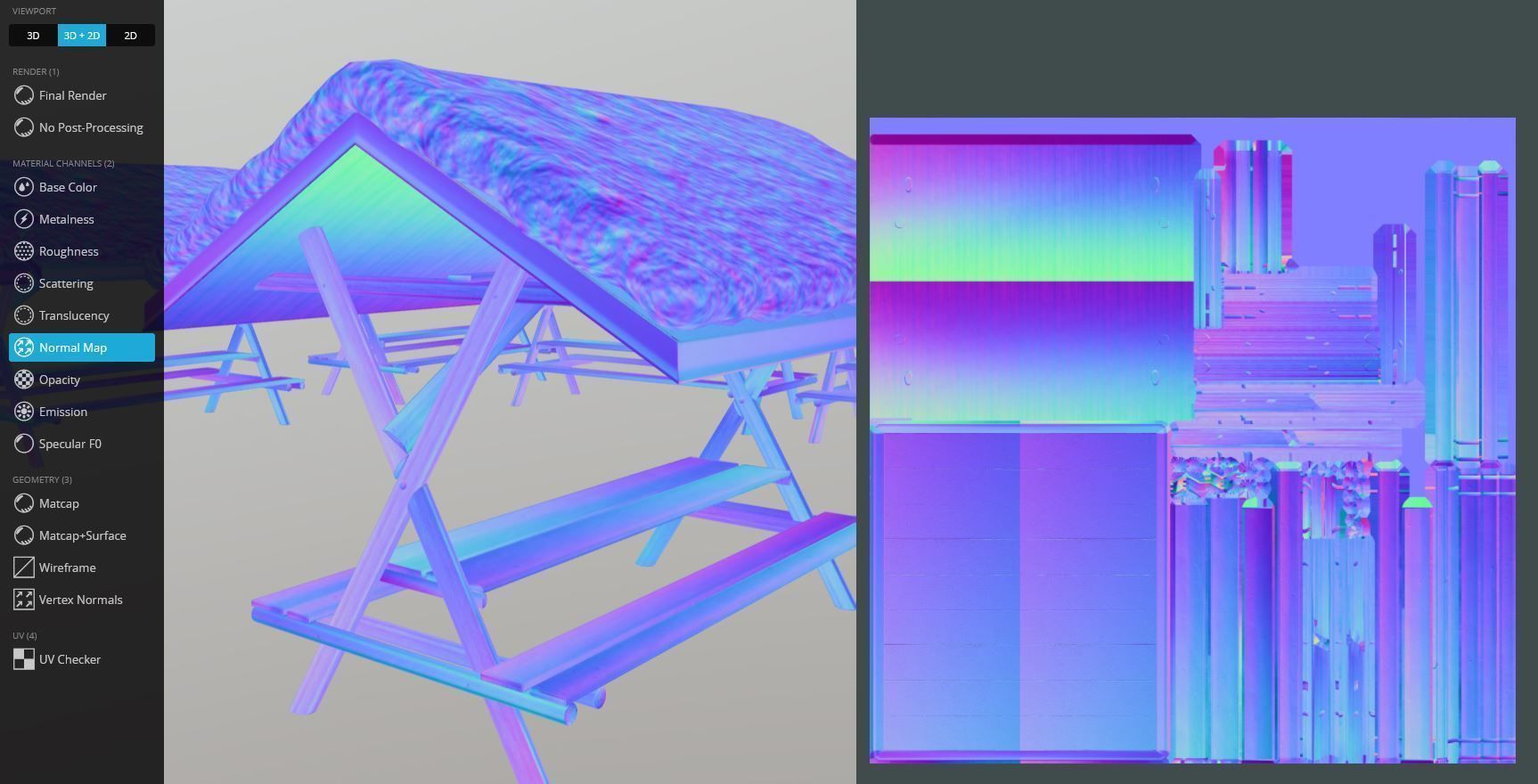 Resting Place Table Bench - Winter Version Low-poly 3D model_24