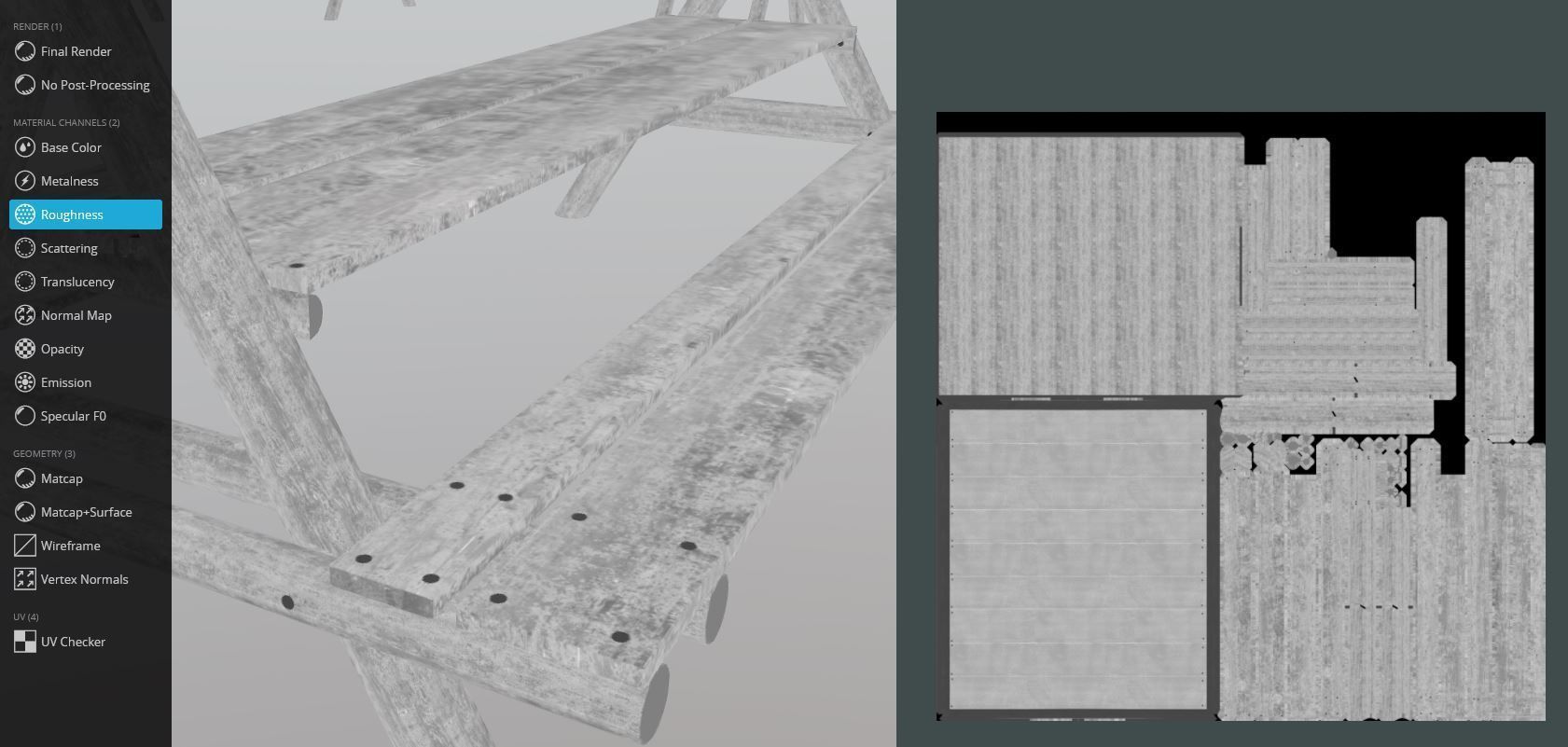 Resting Place Table Bench - Winter Version Low-poly 3D model_21