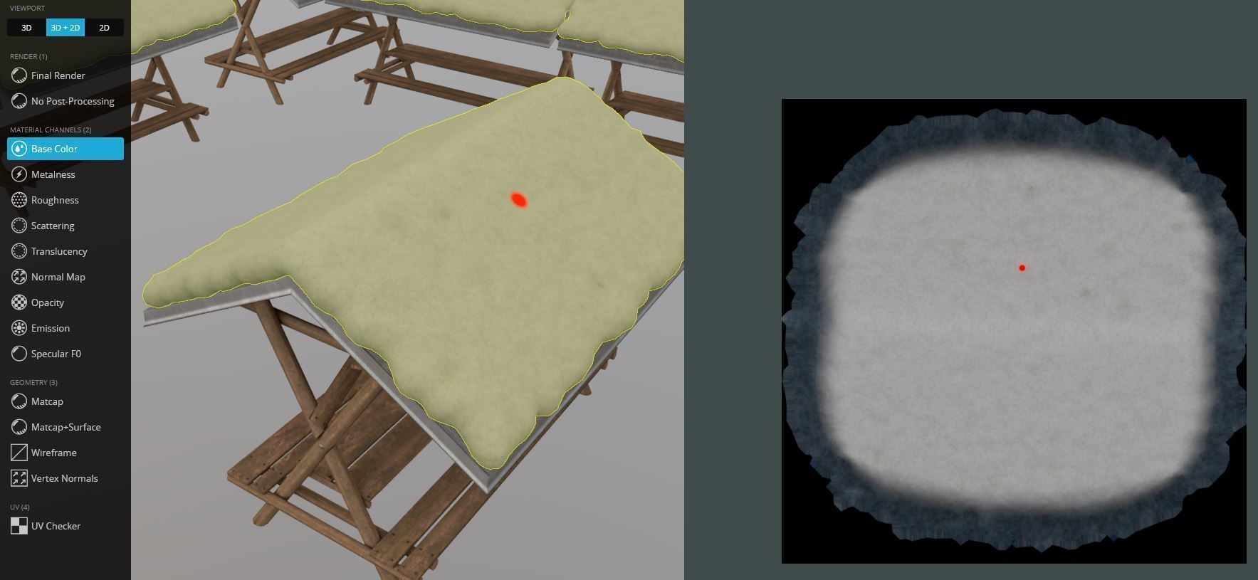 Resting Place Table Bench - Winter Version Low-poly 3D model_15