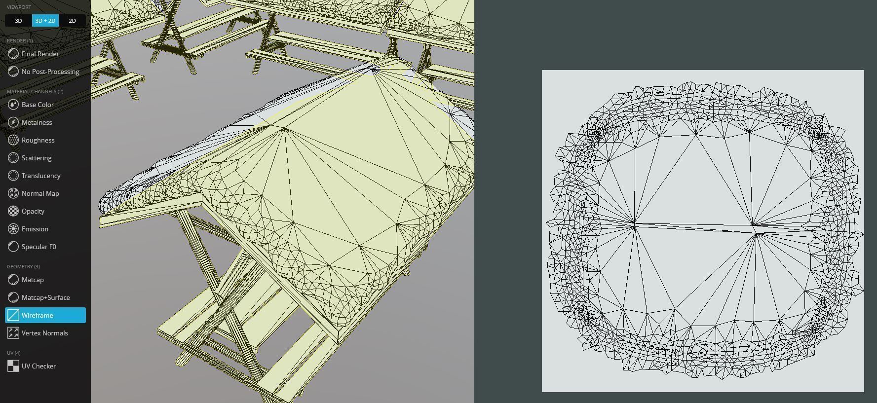 Resting Place Table Bench - Winter Version Low-poly 3D model_22