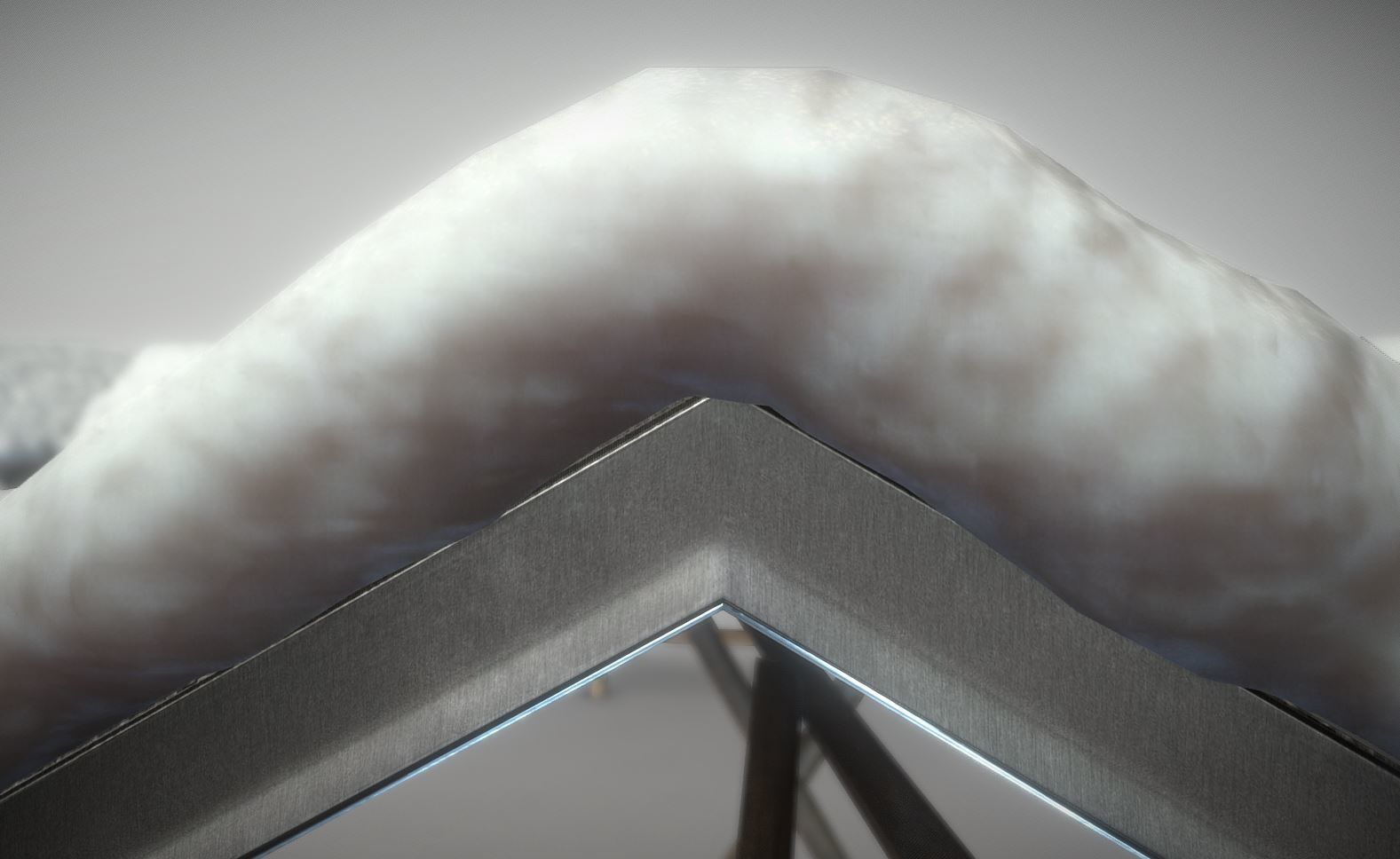 Resting Place Table Bench - Winter Version Low-poly 3D model_13