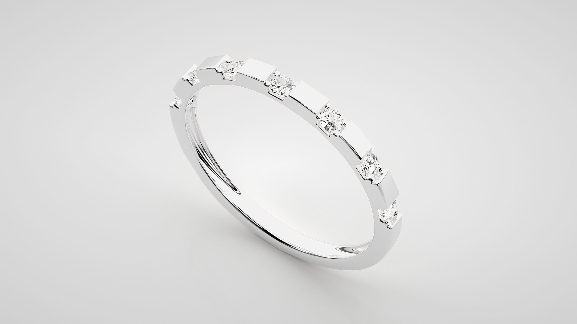 Eternity Band Diamond Ring 3dm stl render detail 3D print model_5