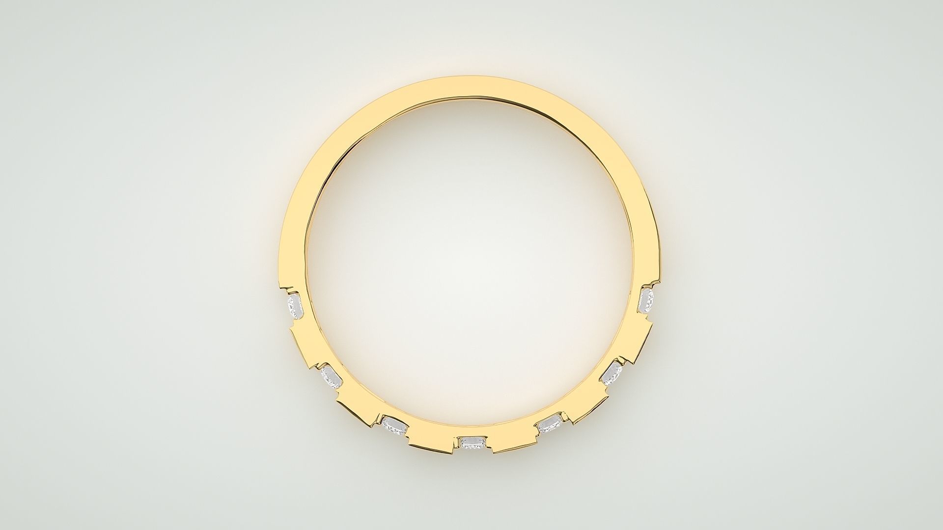 Eternity Band Diamond Ring 3dm stl render detail 3D print model_7