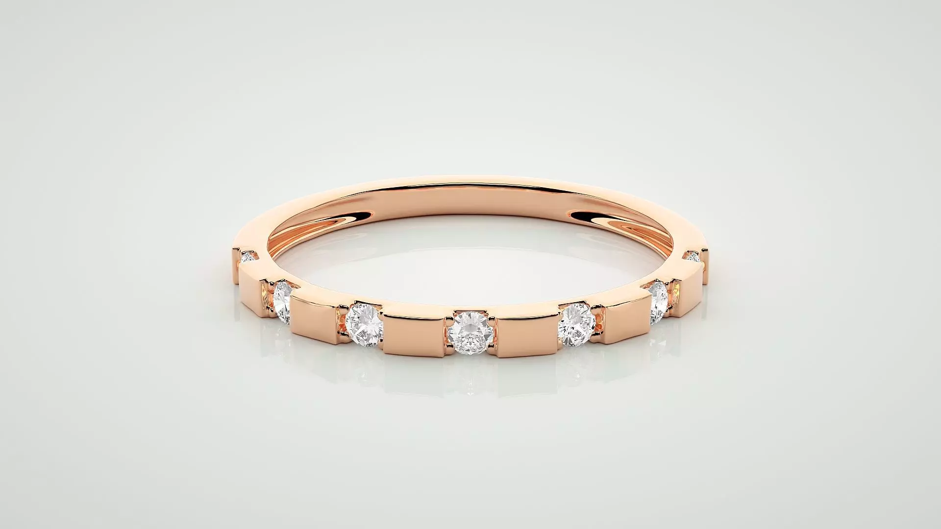 Eternity Band Diamond Ring 3dm stl render detail 3D print model_0