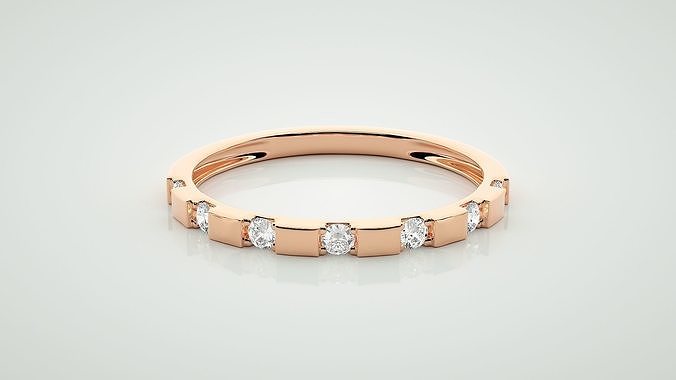 Eternity Band Diamond Ring 3dm stl render detail 3D print model