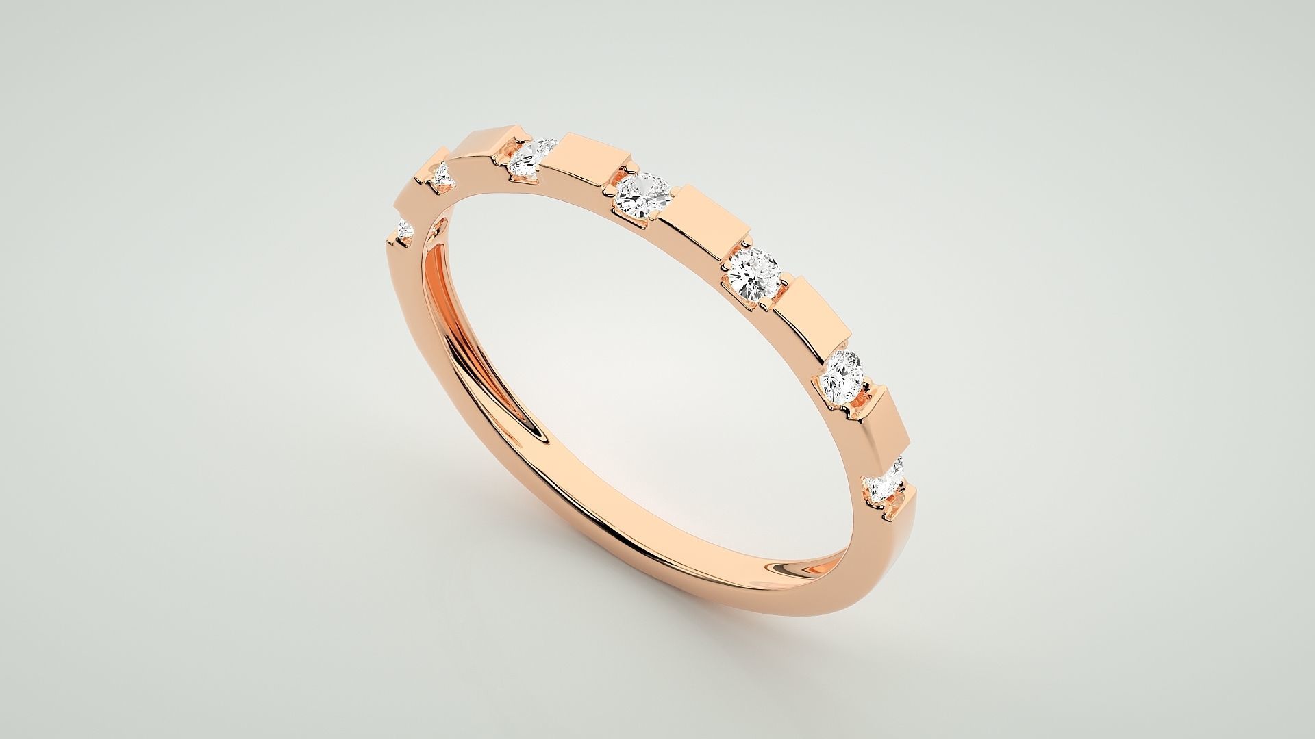Eternity Band Diamond Ring 3dm stl render detail 3D print model_2