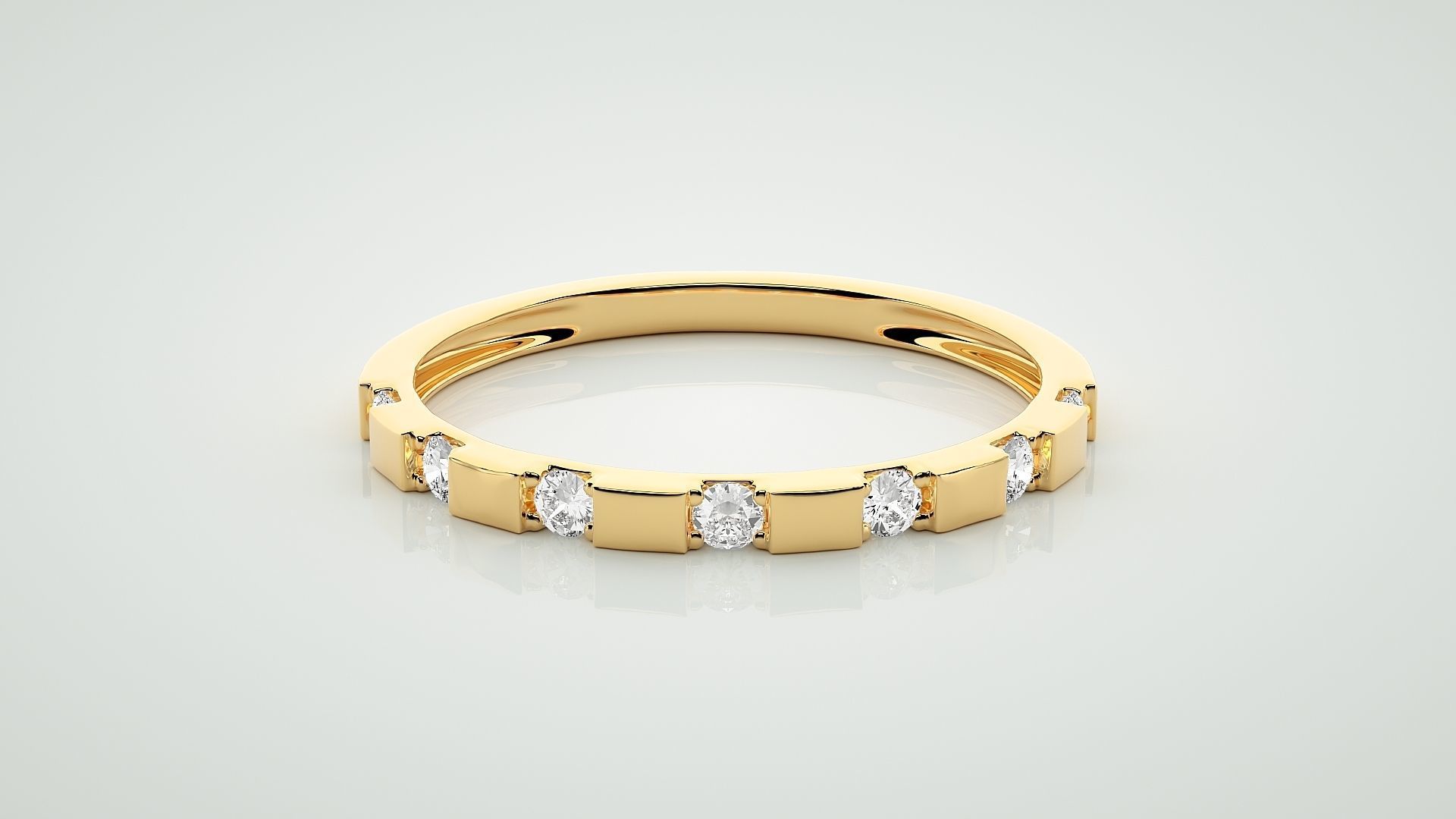 Eternity Band Diamond Ring 3dm stl render detail 3D print model_6