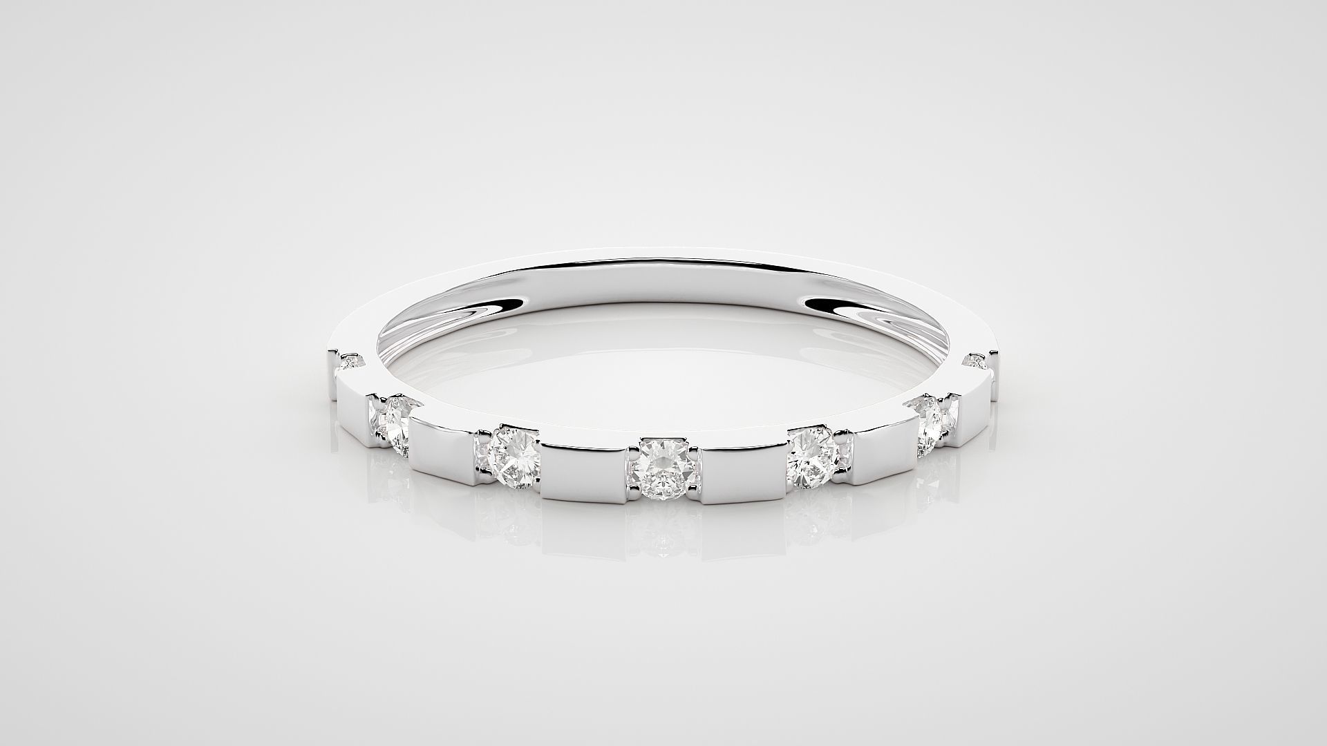Eternity Band Diamond Ring 3dm stl render detail 3D print model_3