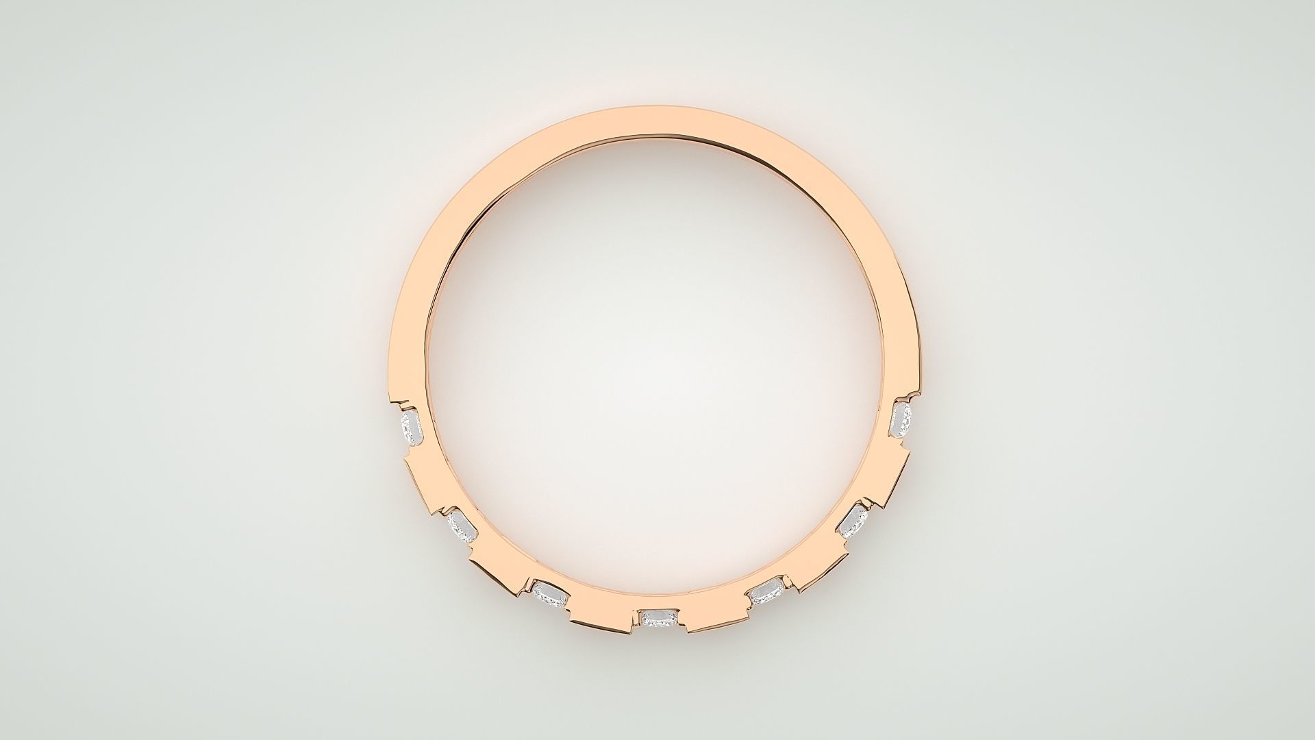 Eternity Band Diamond Ring 3dm stl render detail 3D print model_1