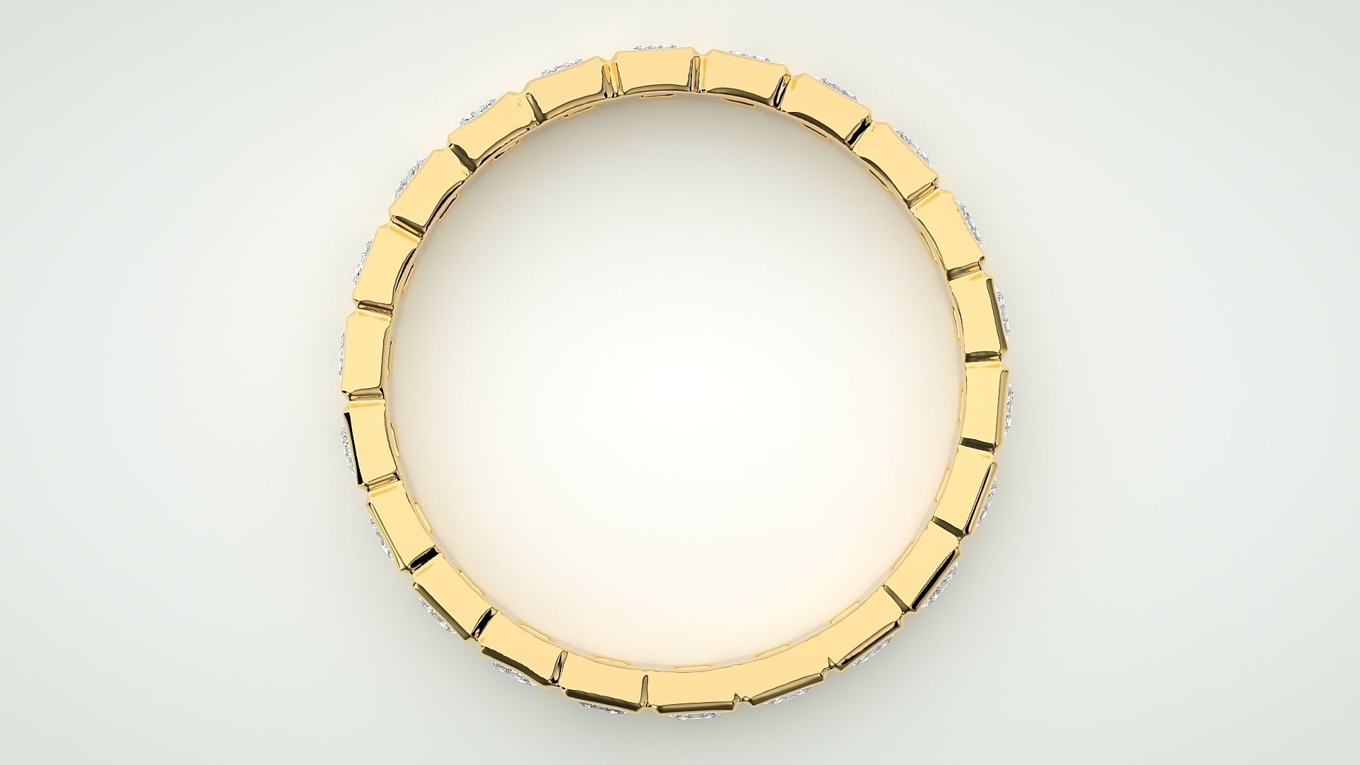 Princess Eternity Band Diamond Ring 3dm stl render detail 3D print model_7