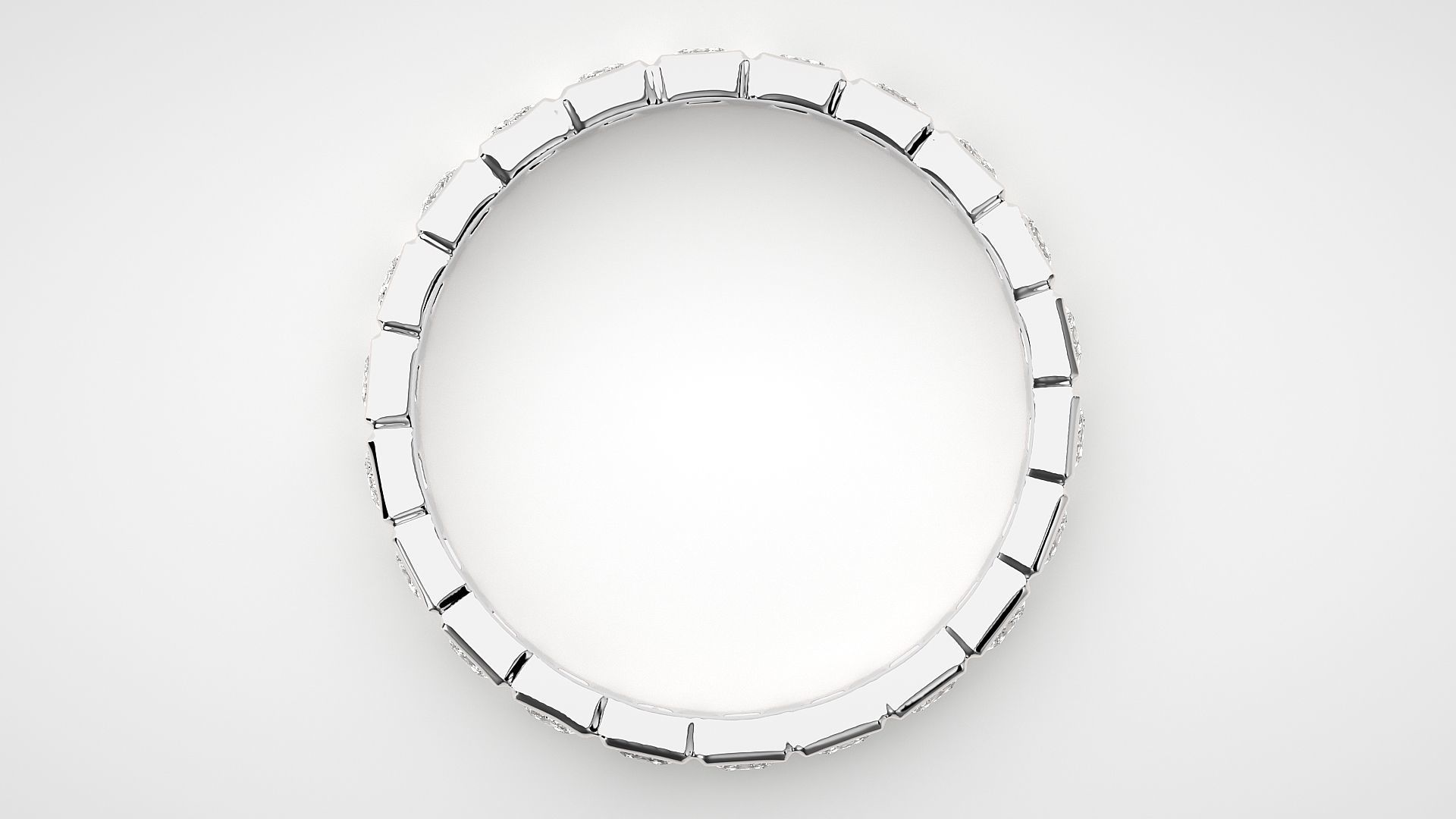 Princess Eternity Band Diamond Ring 3dm stl render detail 3D print model_4