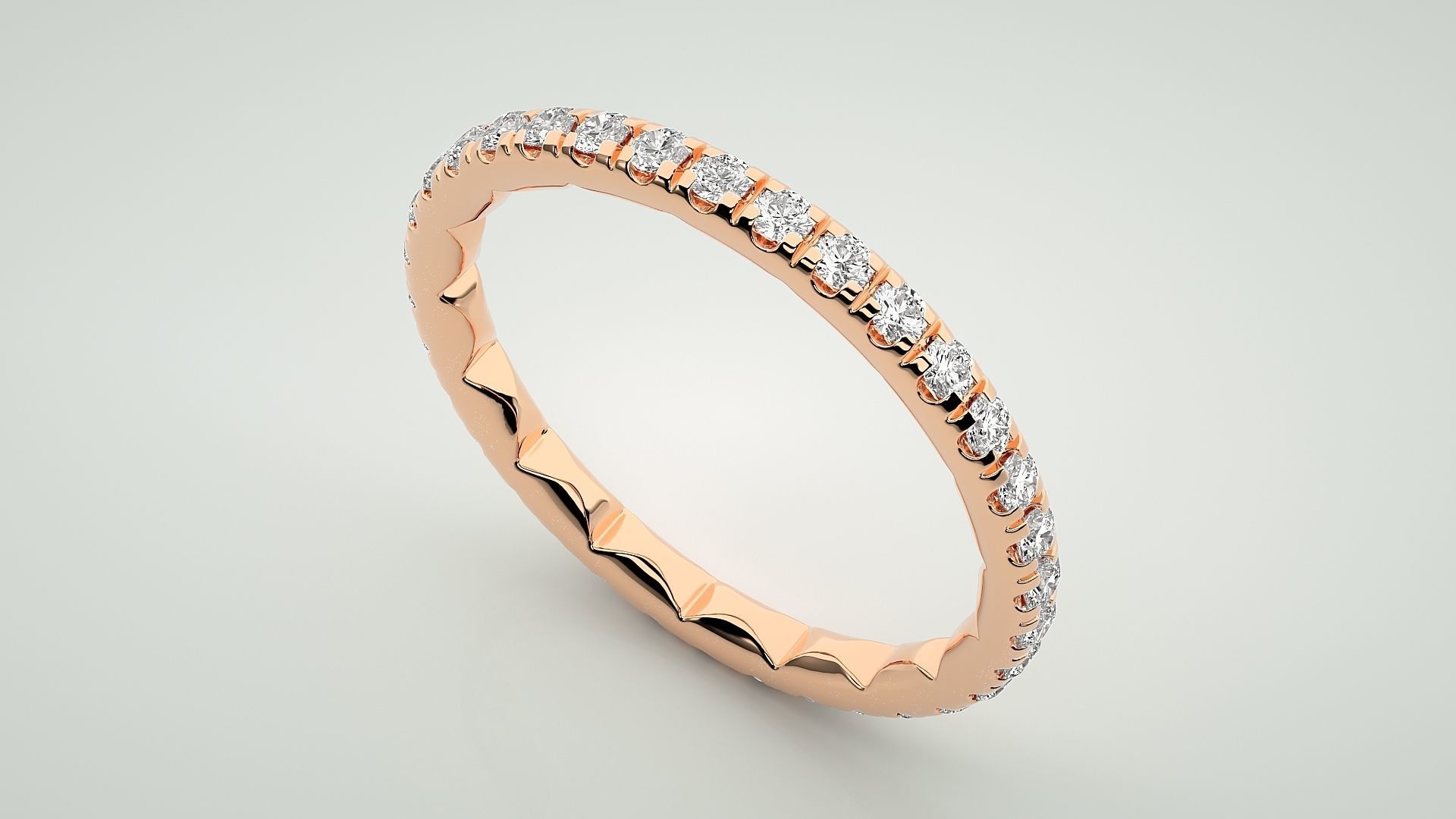 Eternity Band Diamond Ring 3dm stl render detail 3D print model_2