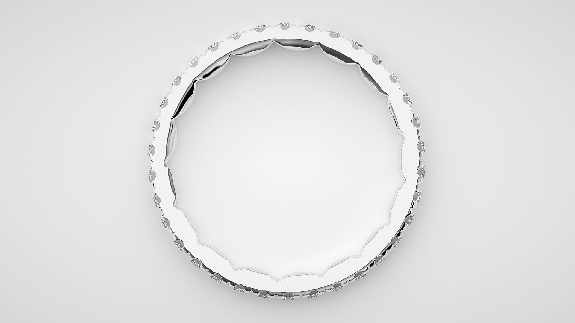 Eternity Band Diamond Ring 3dm stl render detail 3D print model_5
