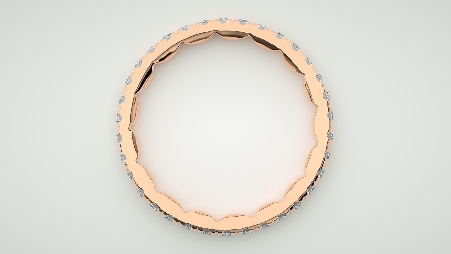 Eternity Band Diamond Ring 3dm stl render detail 3D print model_1
