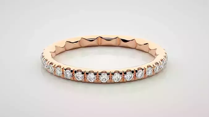 Eternity Band Diamond Ring 3dm stl render detail