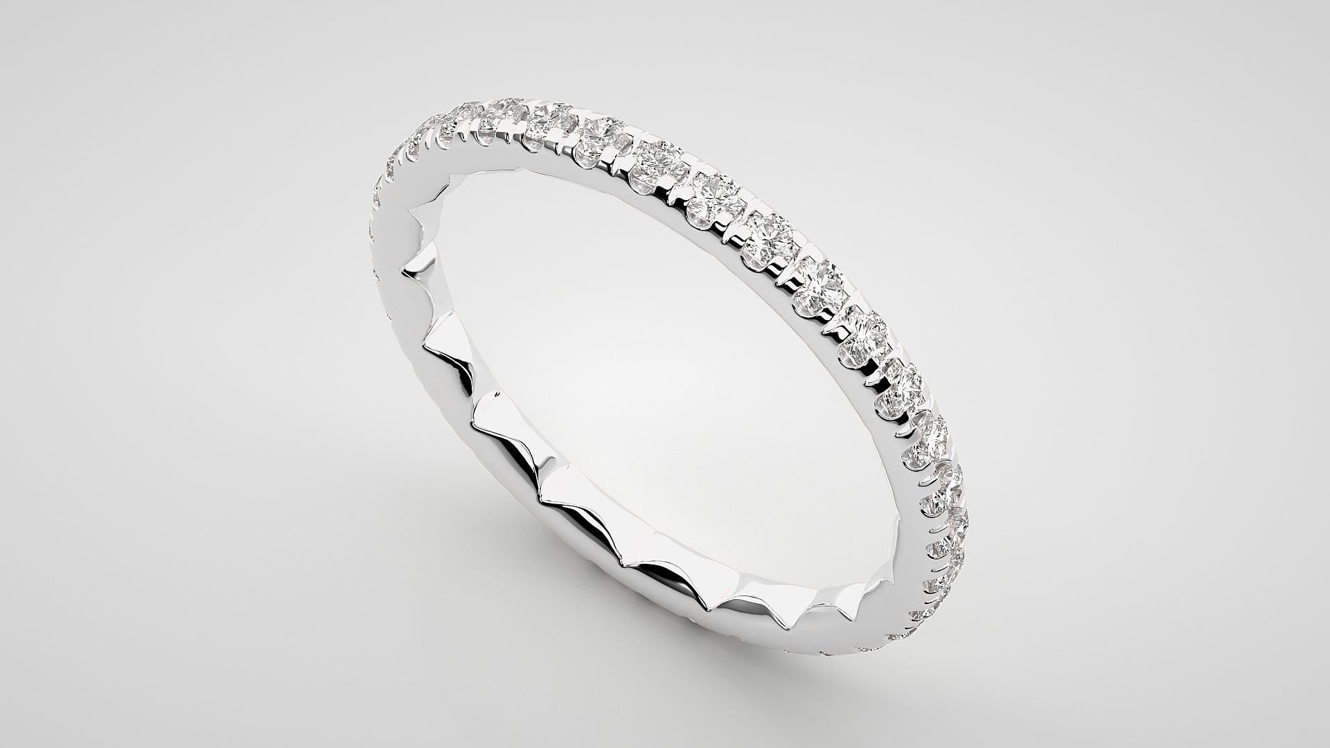 Eternity Band Diamond Ring 3dm stl render detail 3D print model_6