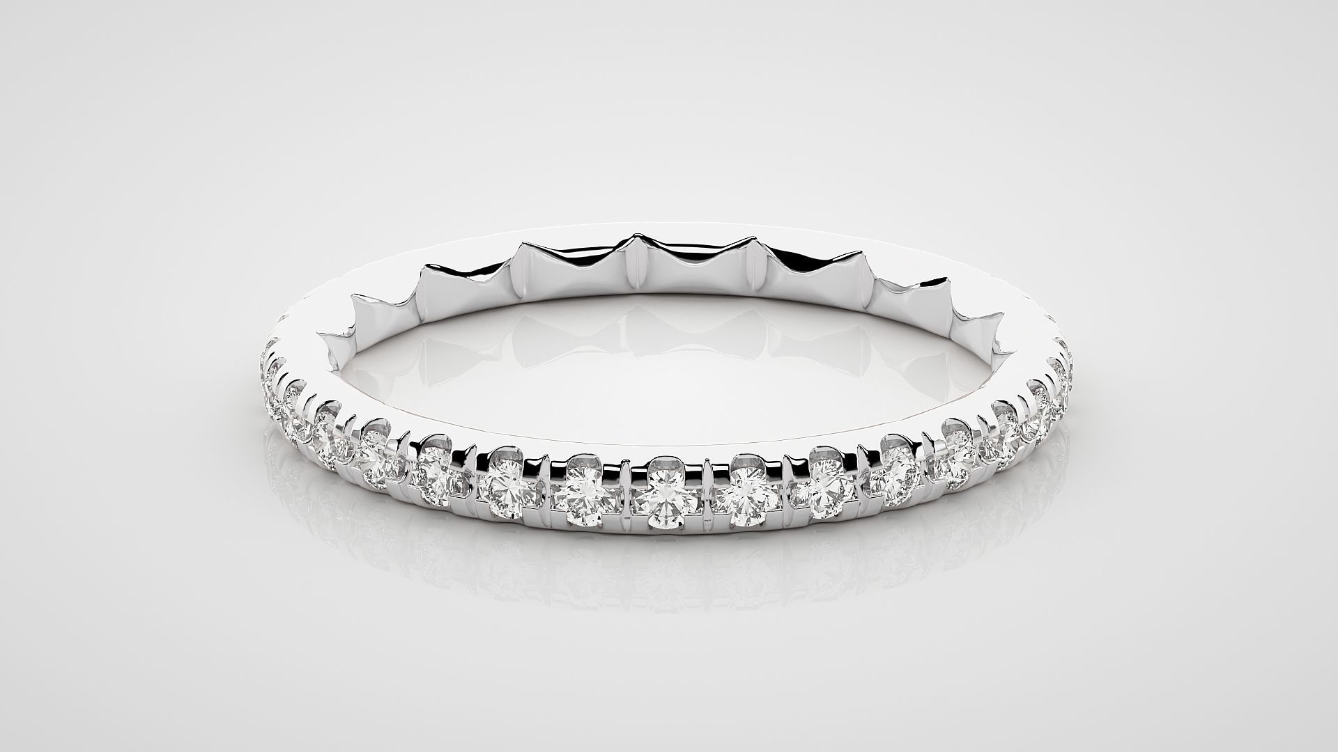 Eternity Band Diamond Ring 3dm stl render detail 3D print model_4