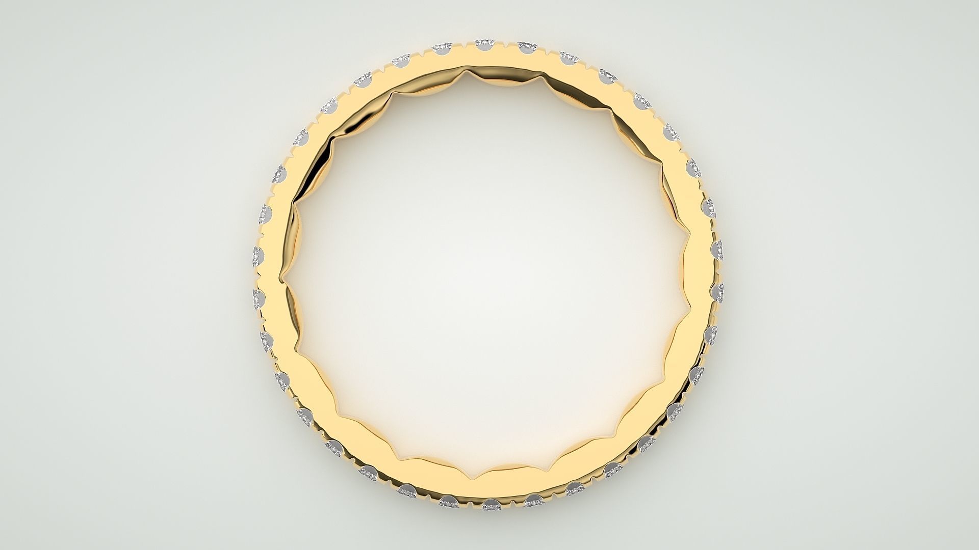 Eternity Band Diamond Ring 3dm stl render detail 3D print model_8