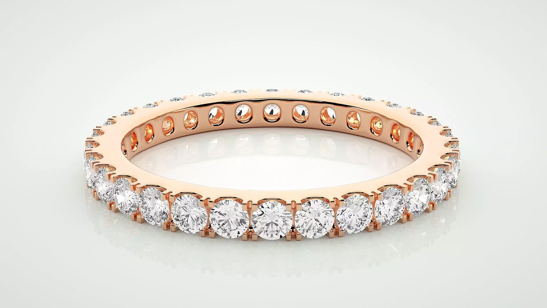 Eternity Band Diamond Ring 3dm stl render details 3D print model