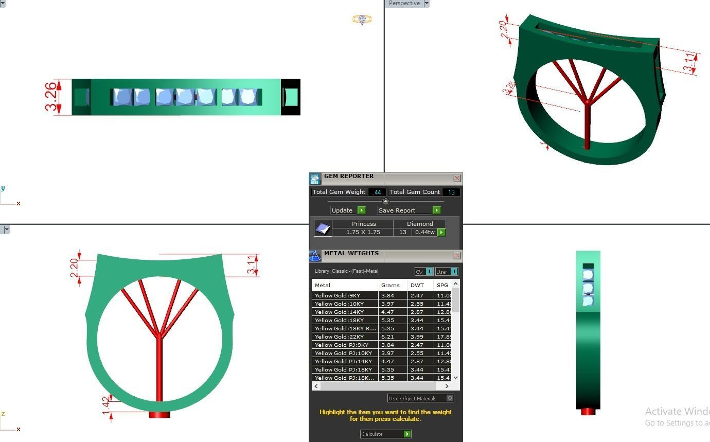 Princess Eternity Band Diamond Ring 3dm stl render detail 3D print model_3