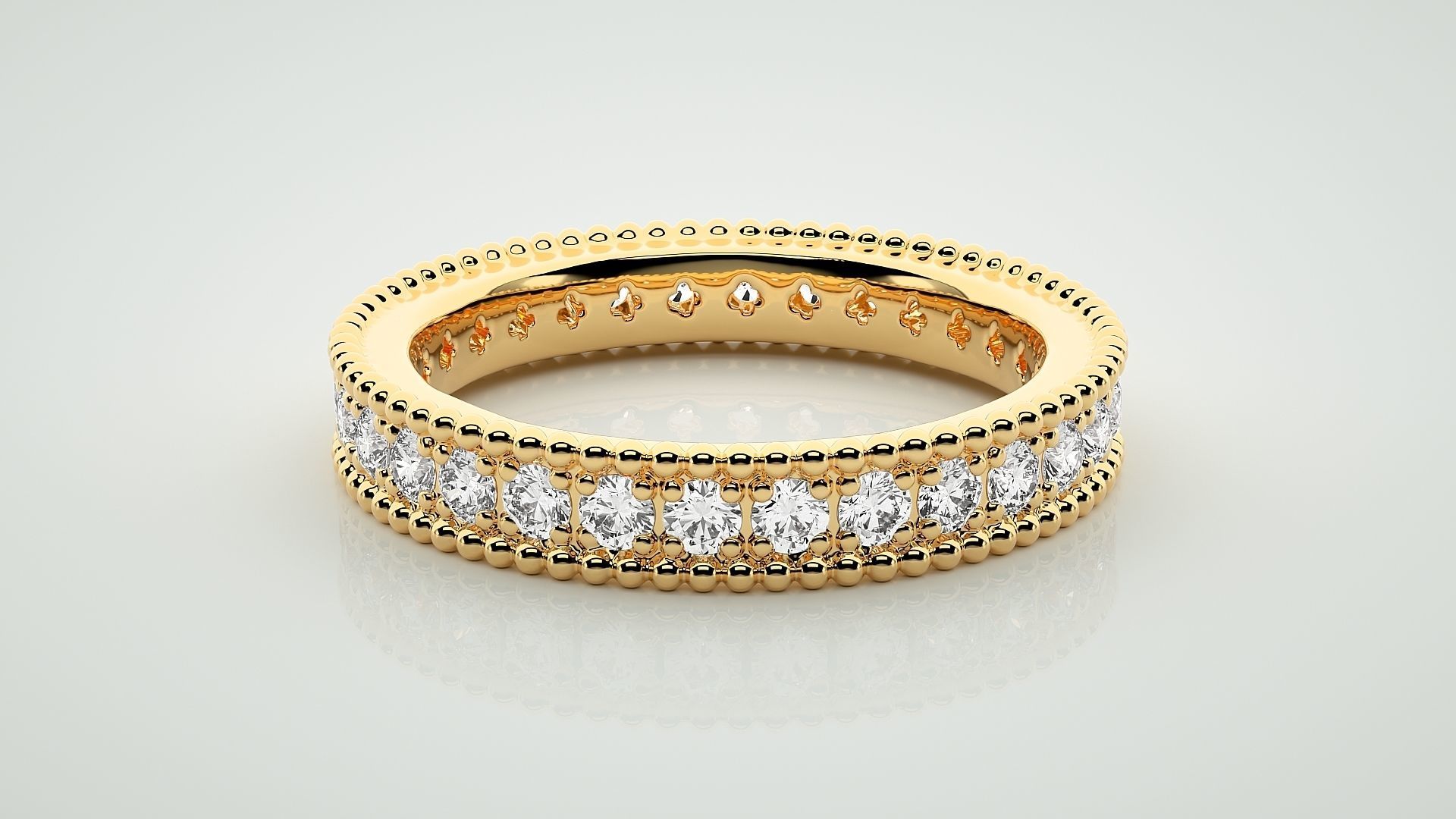 Eternity Band Diamond Ring 3dm stl render detail 3D print model_6