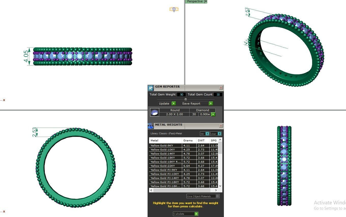 Eternity Band Diamond Ring 3dm stl render detail 3D print model_9