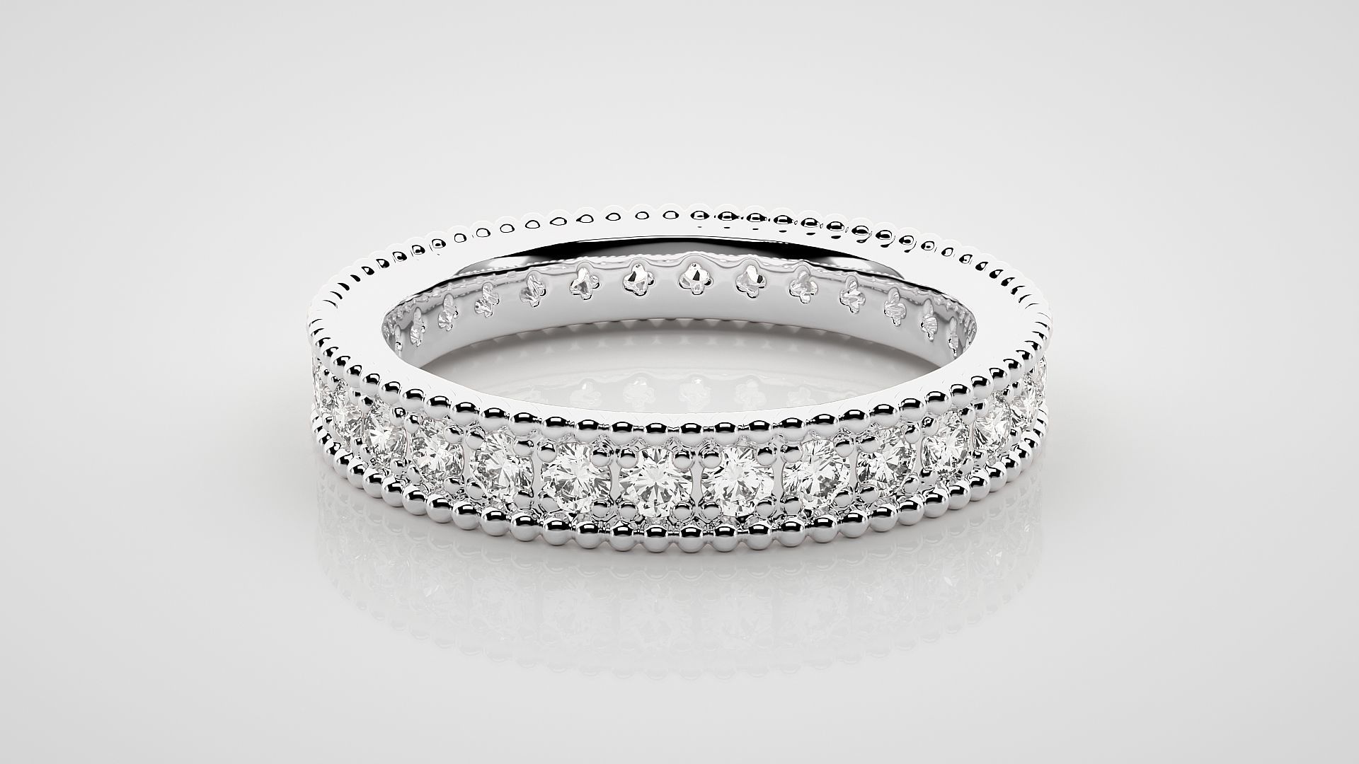 Eternity Band Diamond Ring 3dm stl render detail 3D print model_3