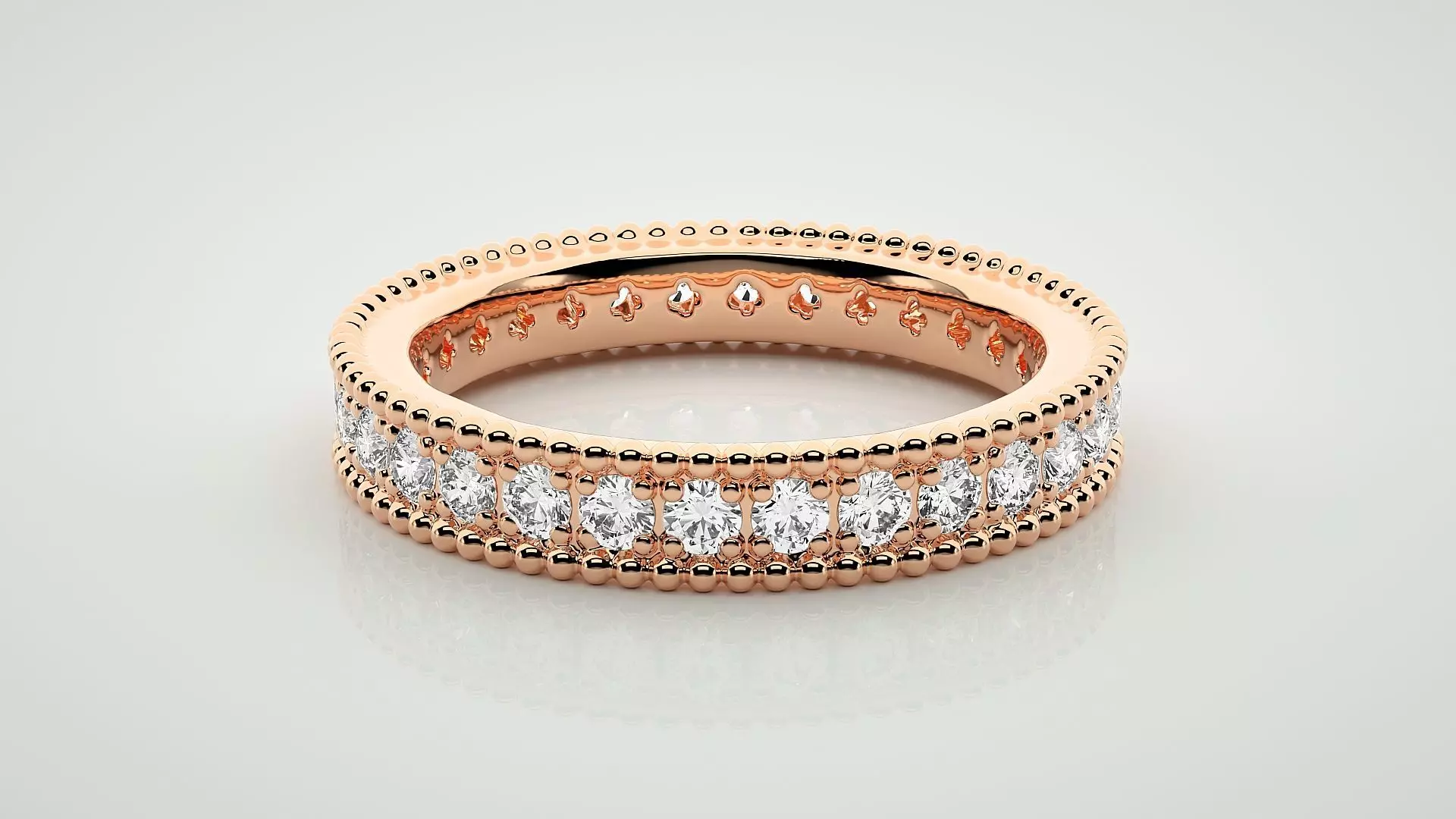 Eternity Band Diamond Ring 3dm stl render detail 3D print model_0