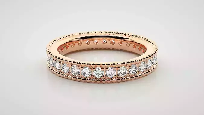 Eternity Band Diamond Ring 3dm stl render detail