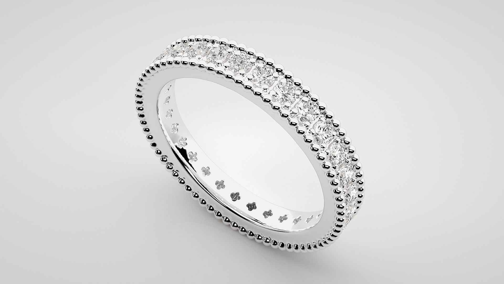 Eternity Band Diamond Ring 3dm stl render detail 3D print model_5