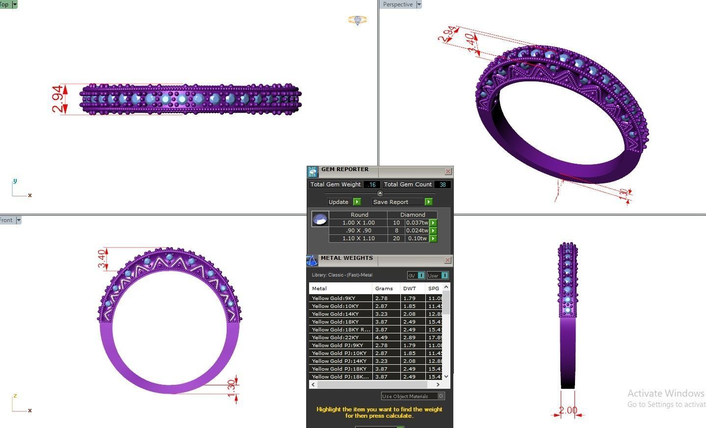 Eternity Band Diamond Ring 3dm stl render detail 3D print model_9
