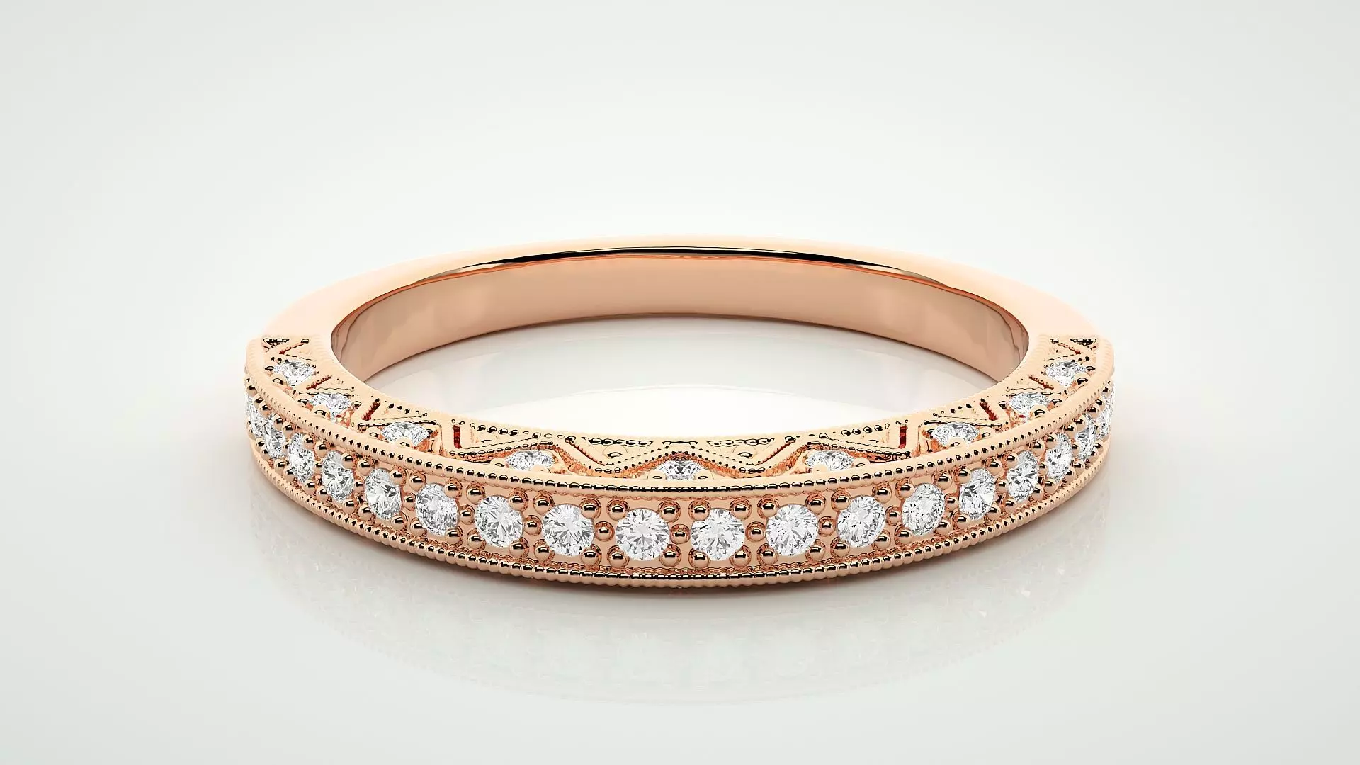 Eternity Band Diamond Ring 3dm stl render detail 3D print model_0