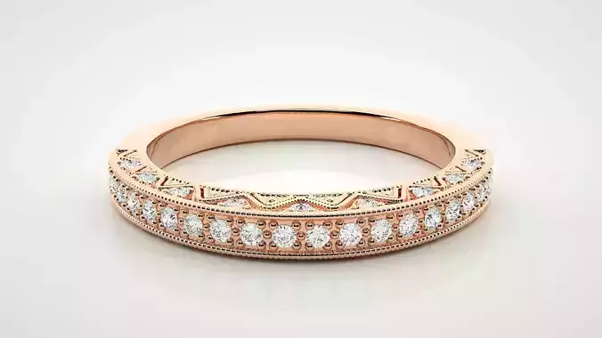 Eternity Band Diamond Ring 3dm stl render detail