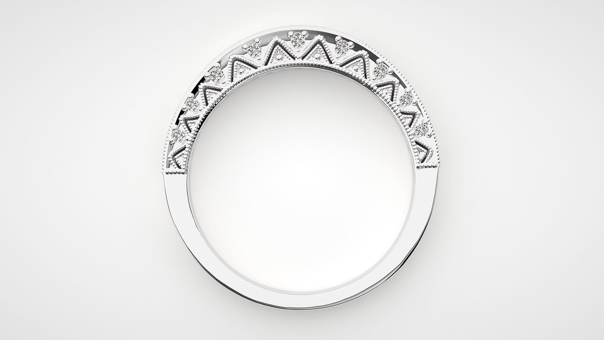 Eternity Band Diamond Ring 3dm stl render detail 3D print model_4