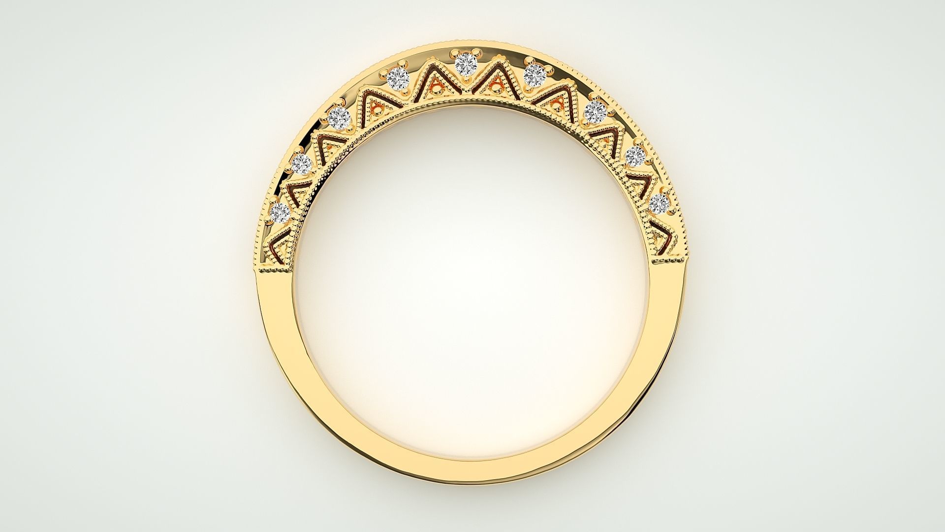 Eternity Band Diamond Ring 3dm stl render detail 3D print model_7