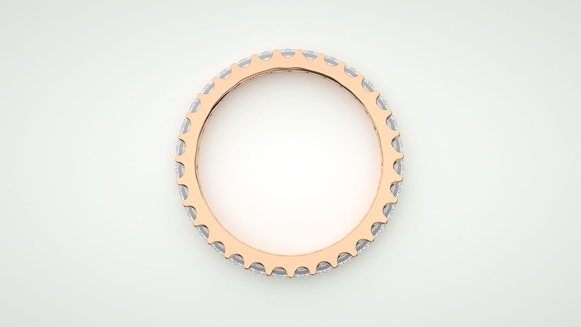 Eternity Band Diamond Ring 3dm stl render detail 3D print model_1
