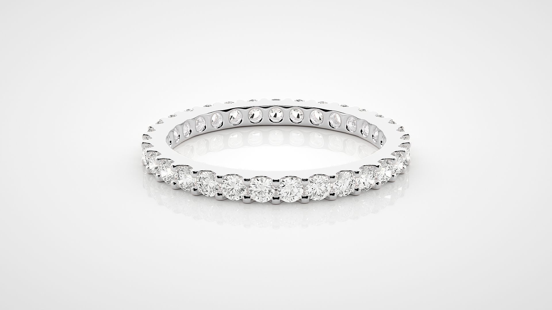 Eternity Band Diamond Ring 3dm stl render detail 3D print model_3
