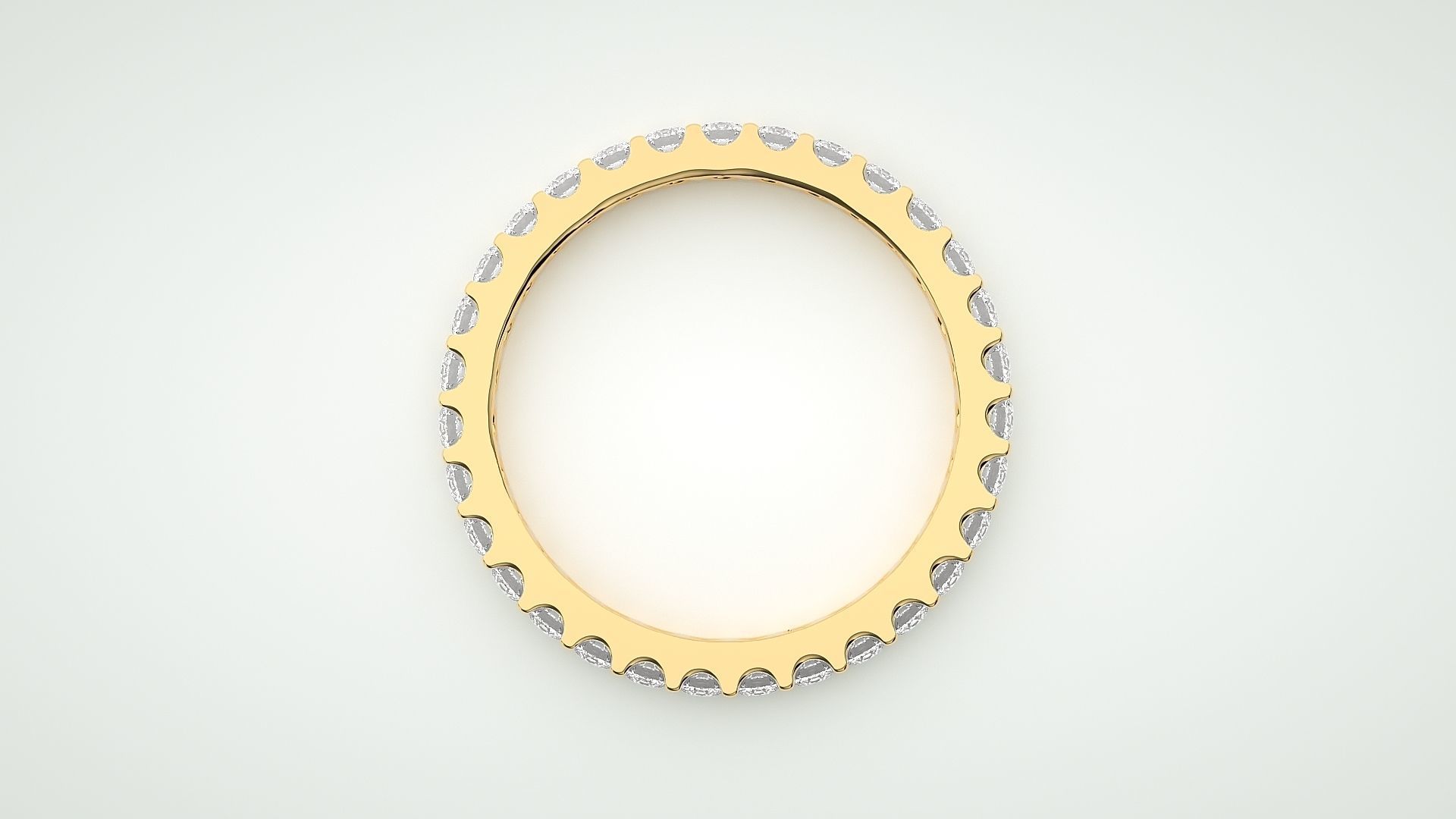 Eternity Band Diamond Ring 3dm stl render detail 3D print model_7