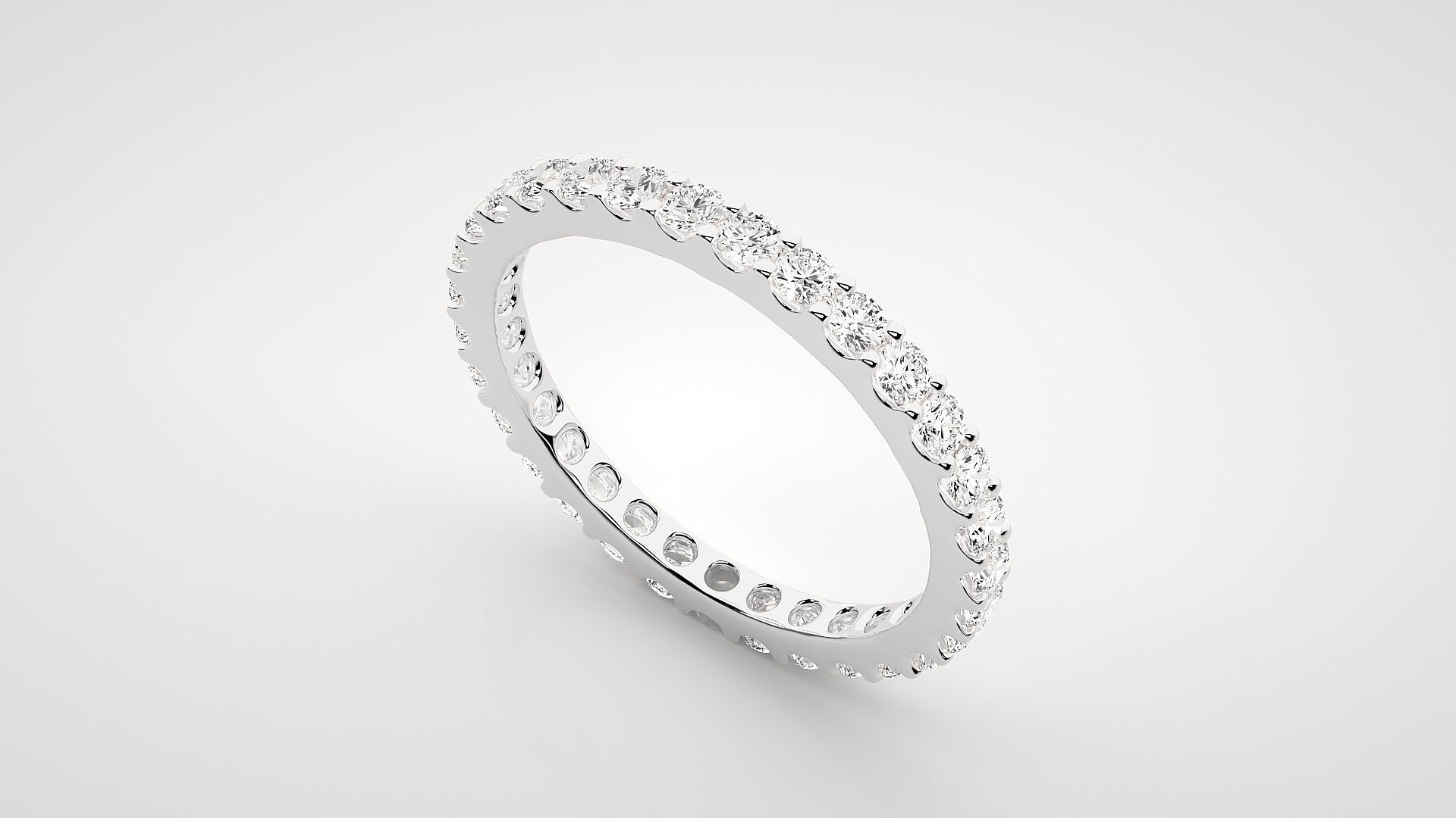 Eternity Band Diamond Ring 3dm stl render detail 3D print model_5