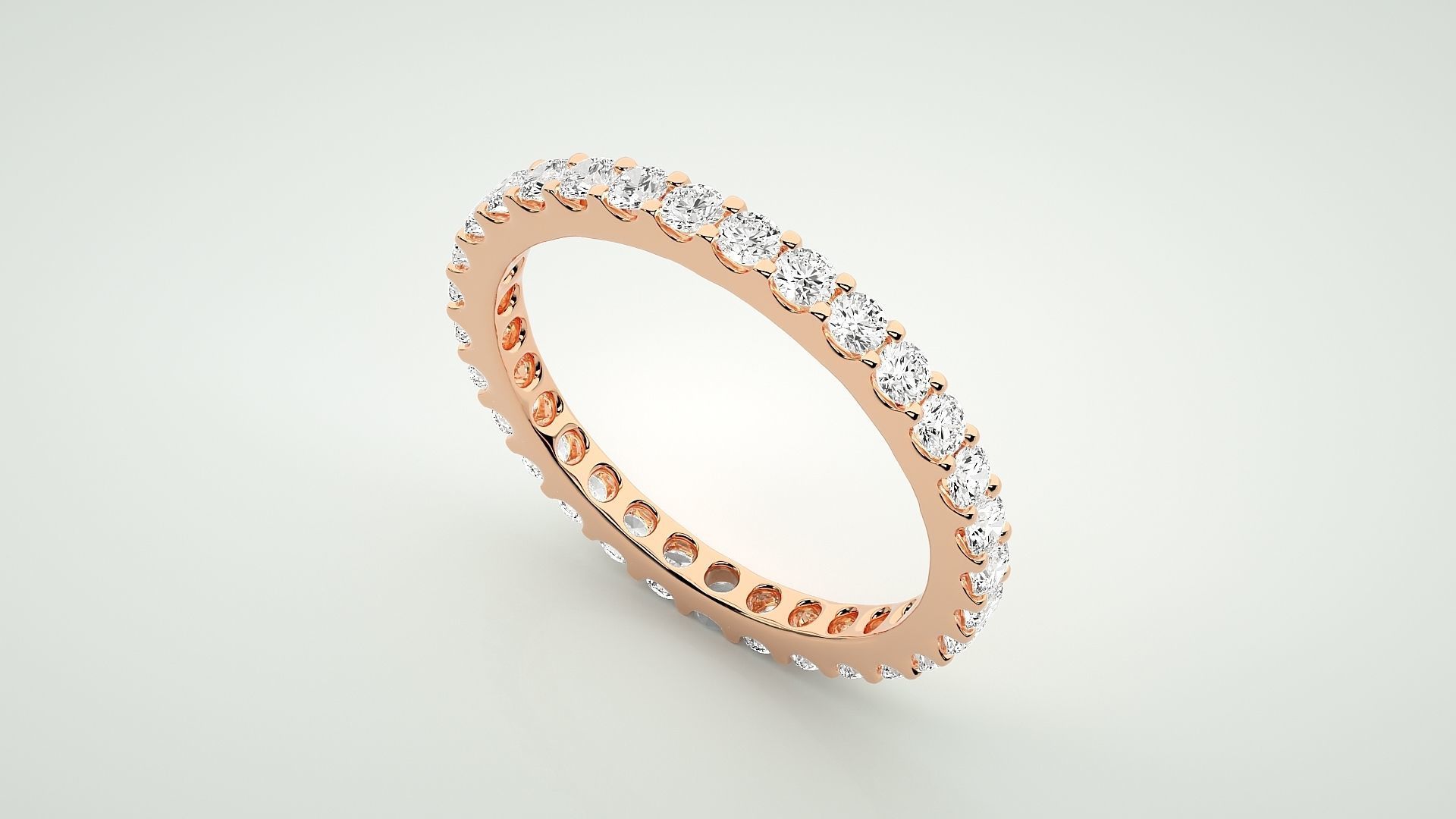 Eternity Band Diamond Ring 3dm stl render detail 3D print model_2