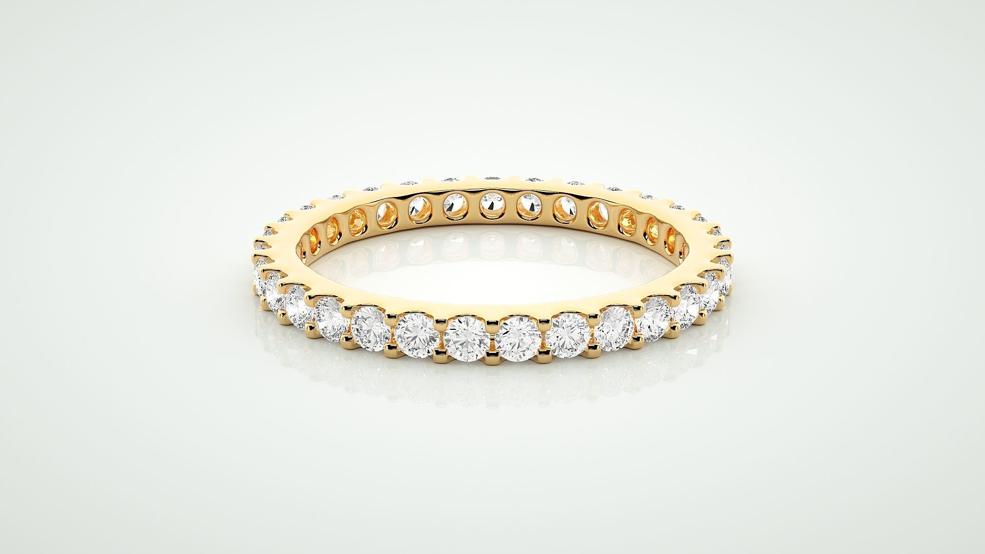 Eternity Band Diamond Ring 3dm stl render detail 3D print model_6