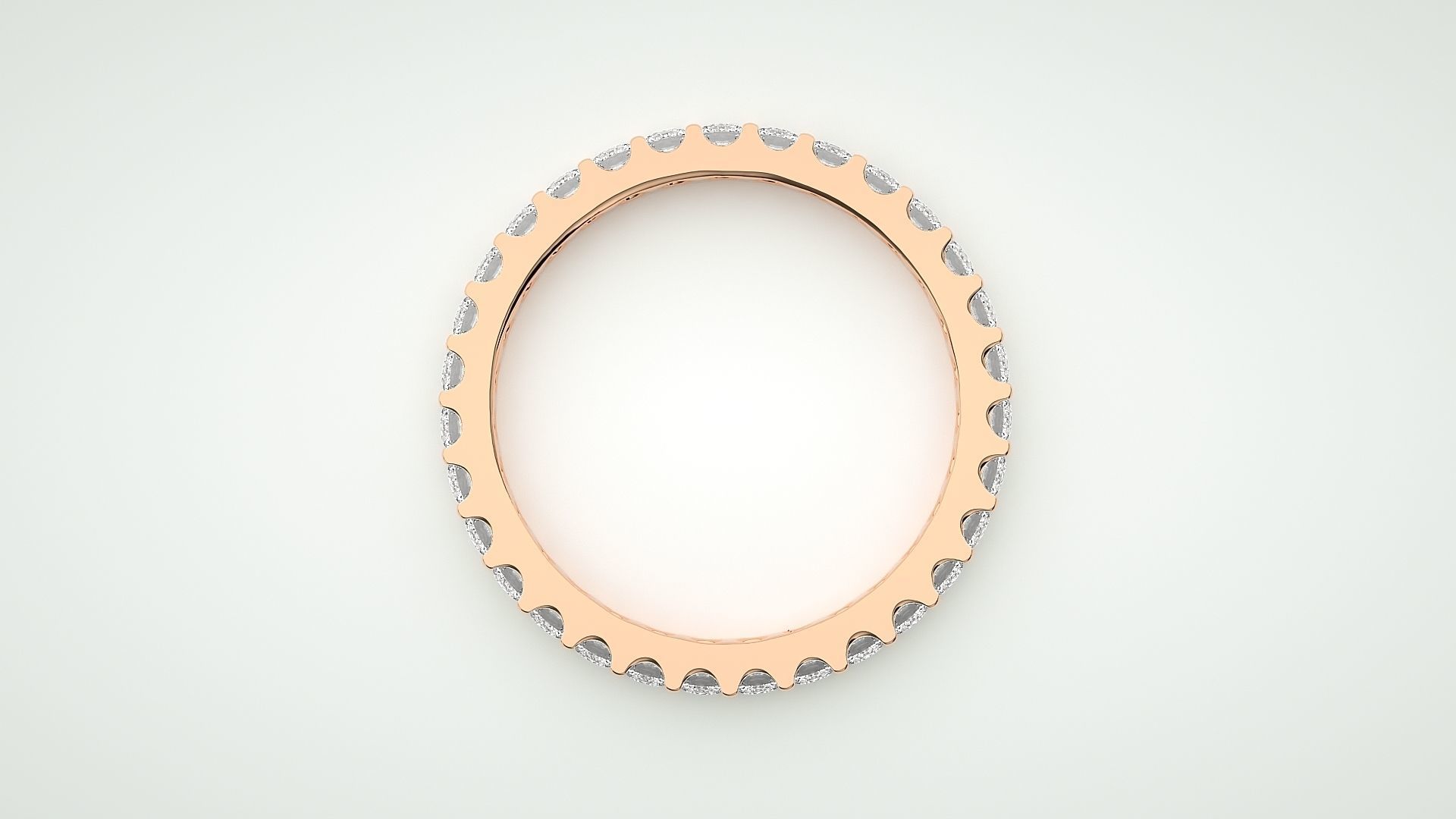 Eternity Band Diamond Ring 3dm stl render detail 3D print model_1