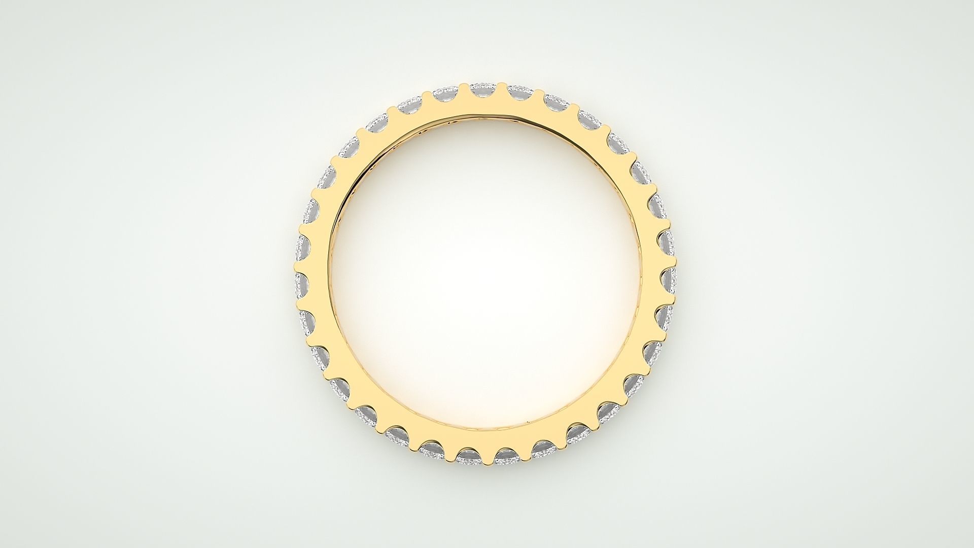 Eternity Band Diamond Ring 3dm stl render detail 3D print model_7