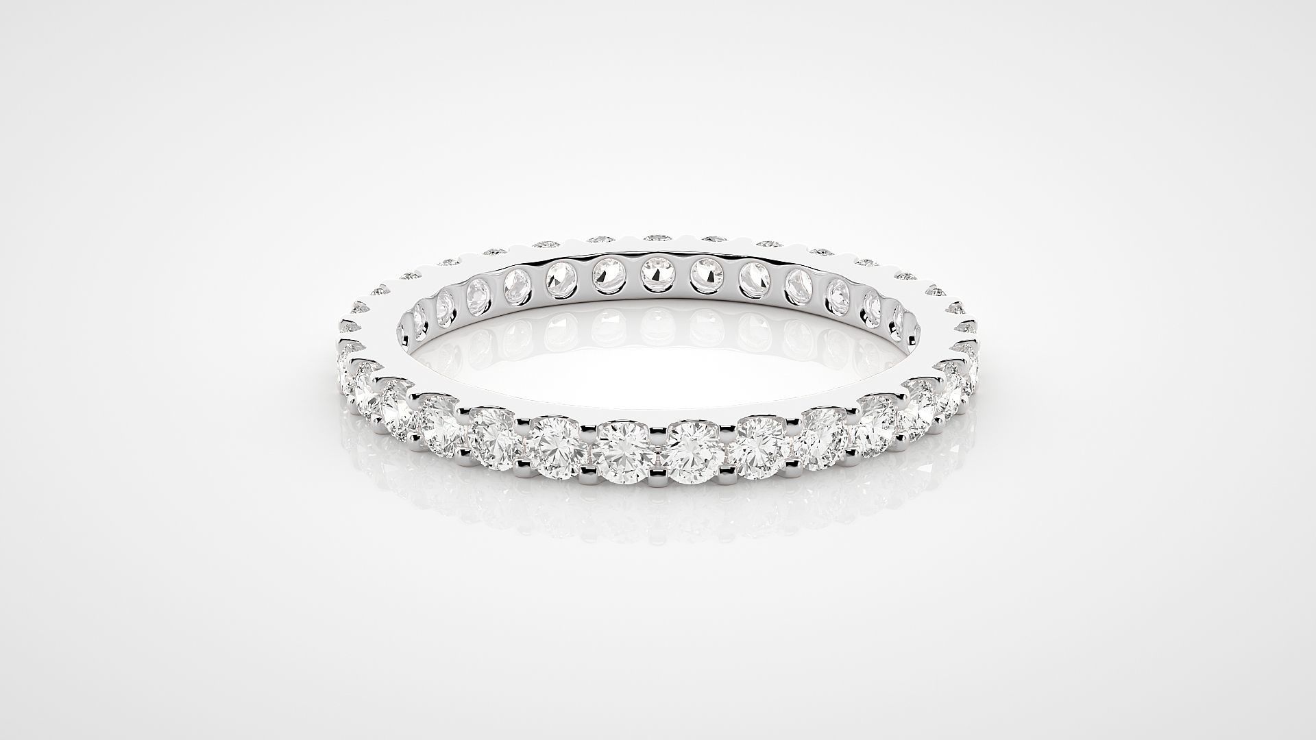 Eternity Band Diamond Ring 3dm stl render detail 3D print model_3