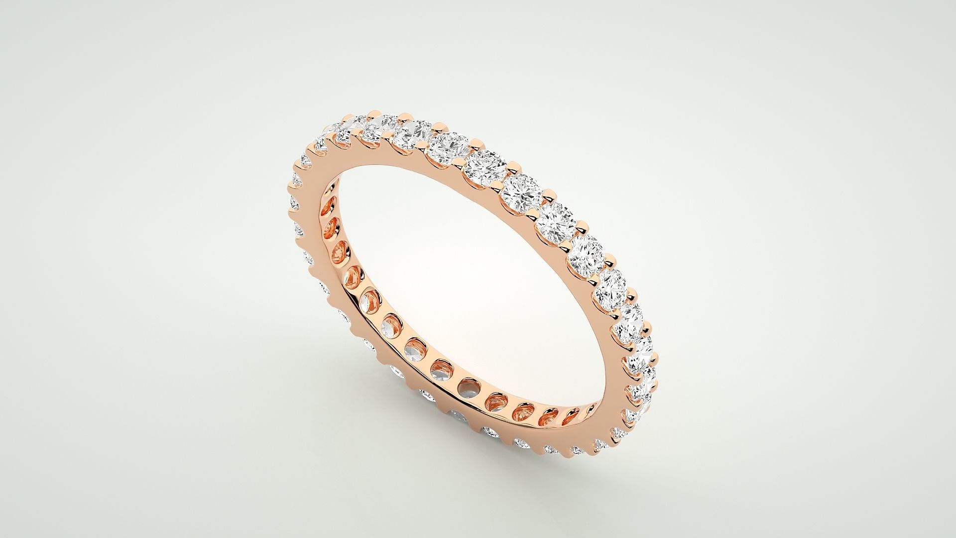 Eternity Band Diamond Ring 3dm stl render detail 3D print model_2