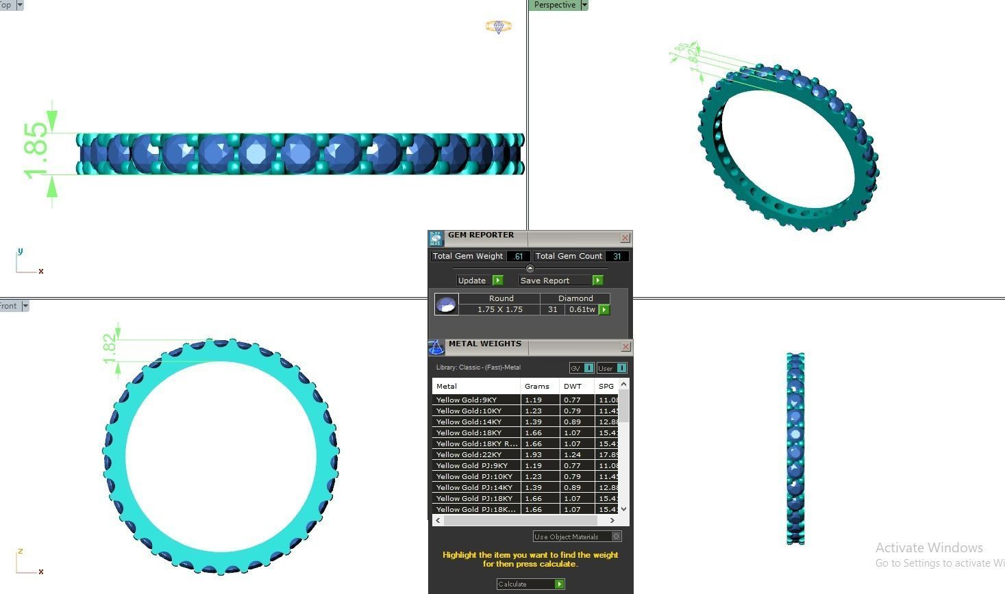 Eternity Band Diamond Ring 3dm stl render detail 3D print model_9