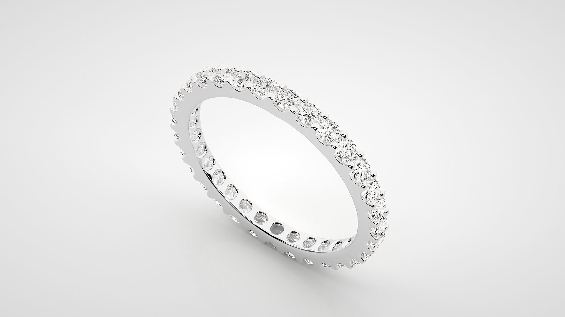 Eternity Band Diamond Ring 3dm stl render detail 3D print model_5