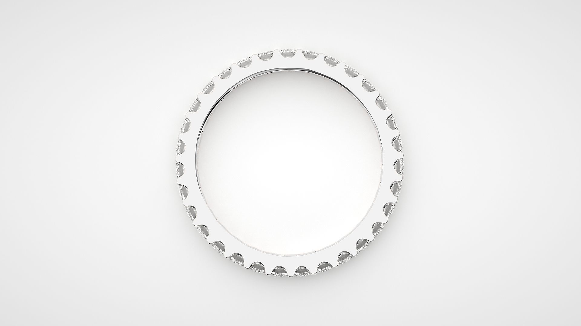 Eternity Band Diamond Ring 3dm stl render detail 3D print model_4