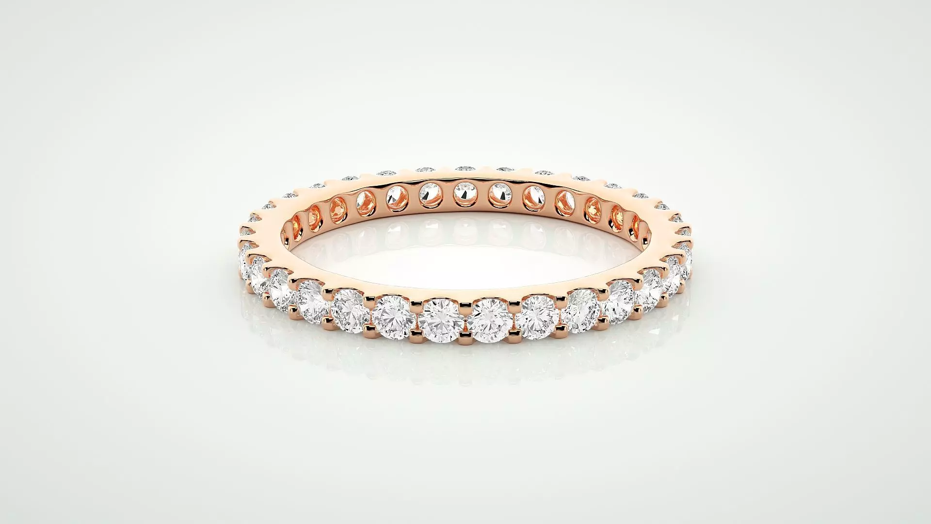 Eternity Band Diamond Ring 3dm stl render detail 3D print model_0