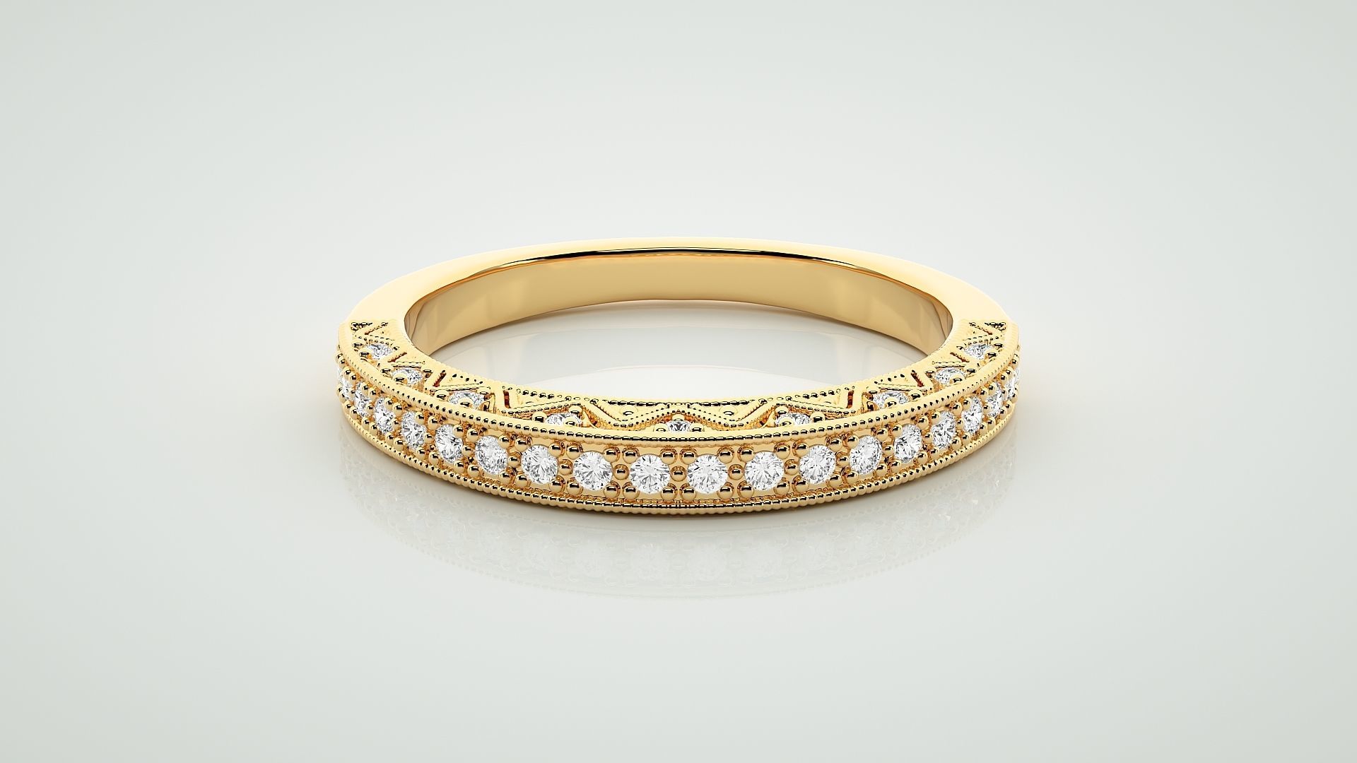 Eternity Band Diamond Ring 3dm stl render detail 3D print model_6